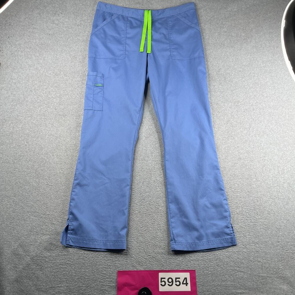 Landau Scrub Pants Light Blue Stretch Size Medium Pockets Modern Fit